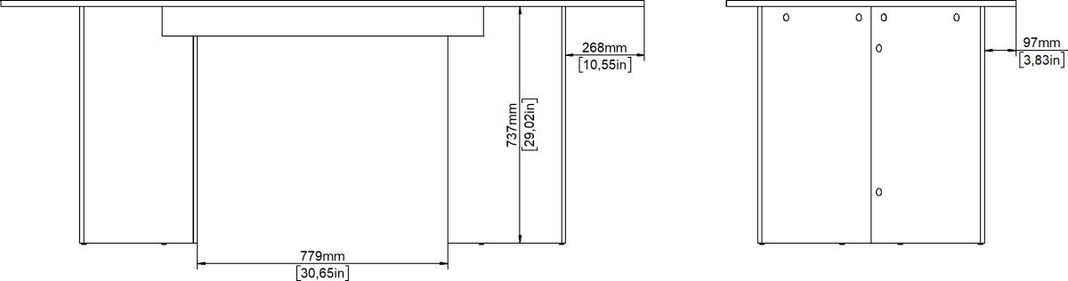 Serveline konferencebord 90x200, gråbeige