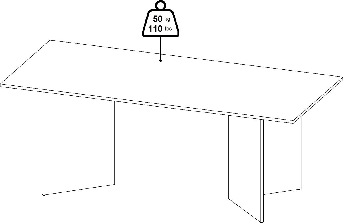 Serveline konferencebord 90x200, gråbeige