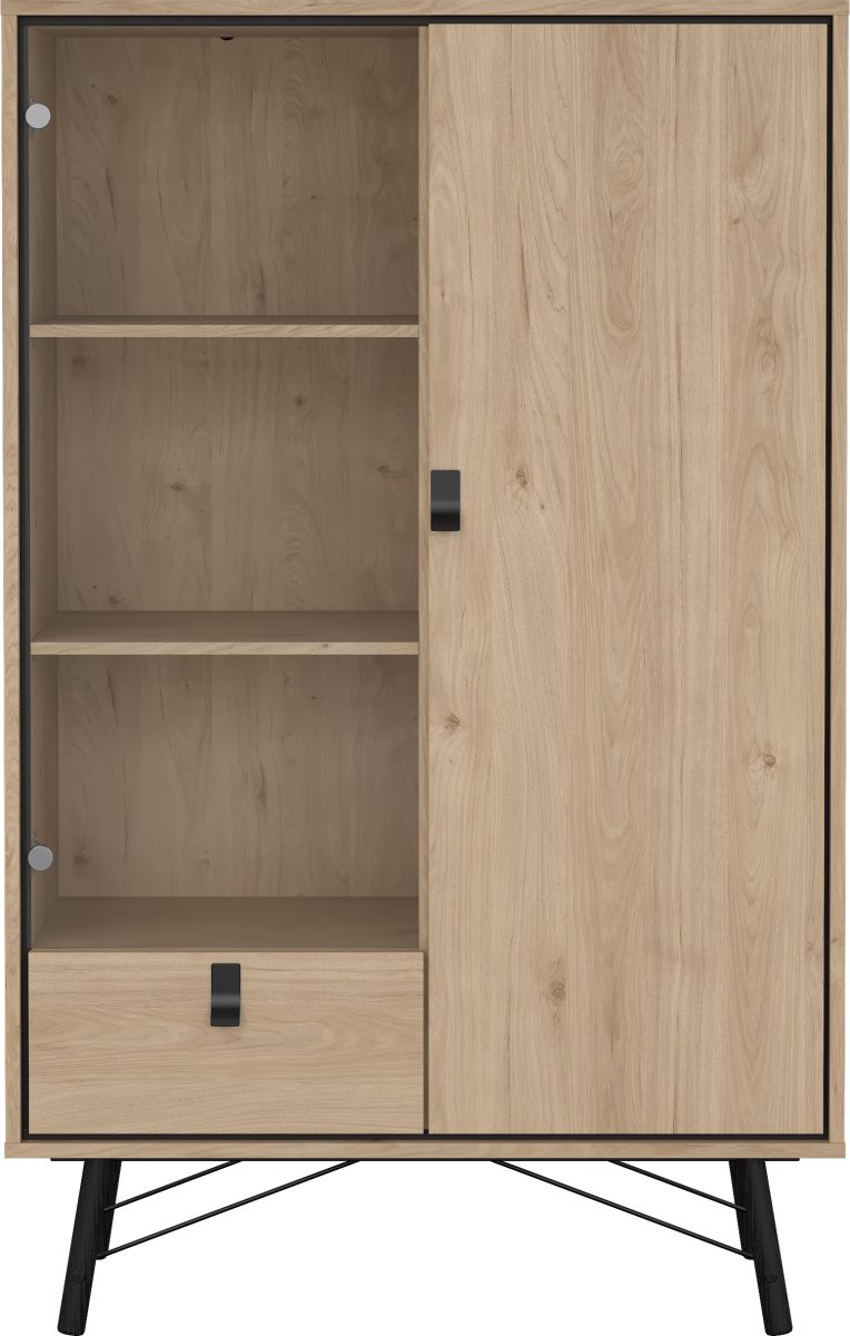 Serveline vitrineskab 2 døre/1 skuffe, eg