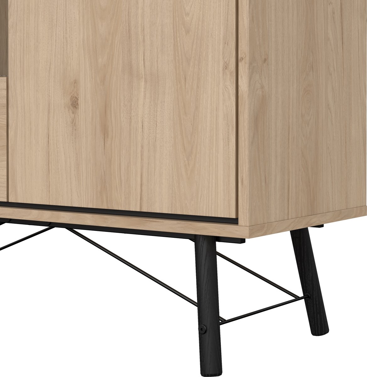 Serveline vitrineskab 2 døre/1 skuffe, eg