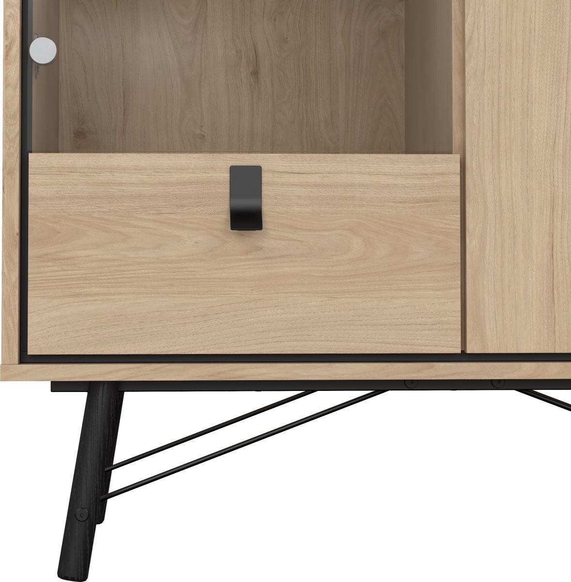 Serveline vitrineskab 2 døre/1 skuffe, eg