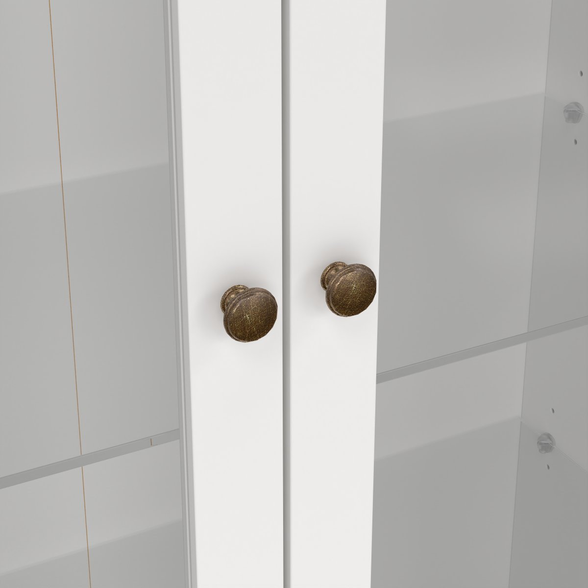 Serveline vitrineskab 2 døre/2 skuffer, hvid