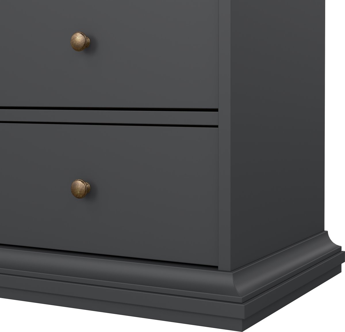 Serveline vitrineskab 2 døre/2 skuffer, mat grå