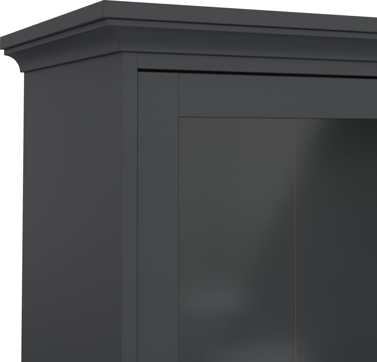 Serveline vitrineskab 2 døre/2 skuffer, mat grå