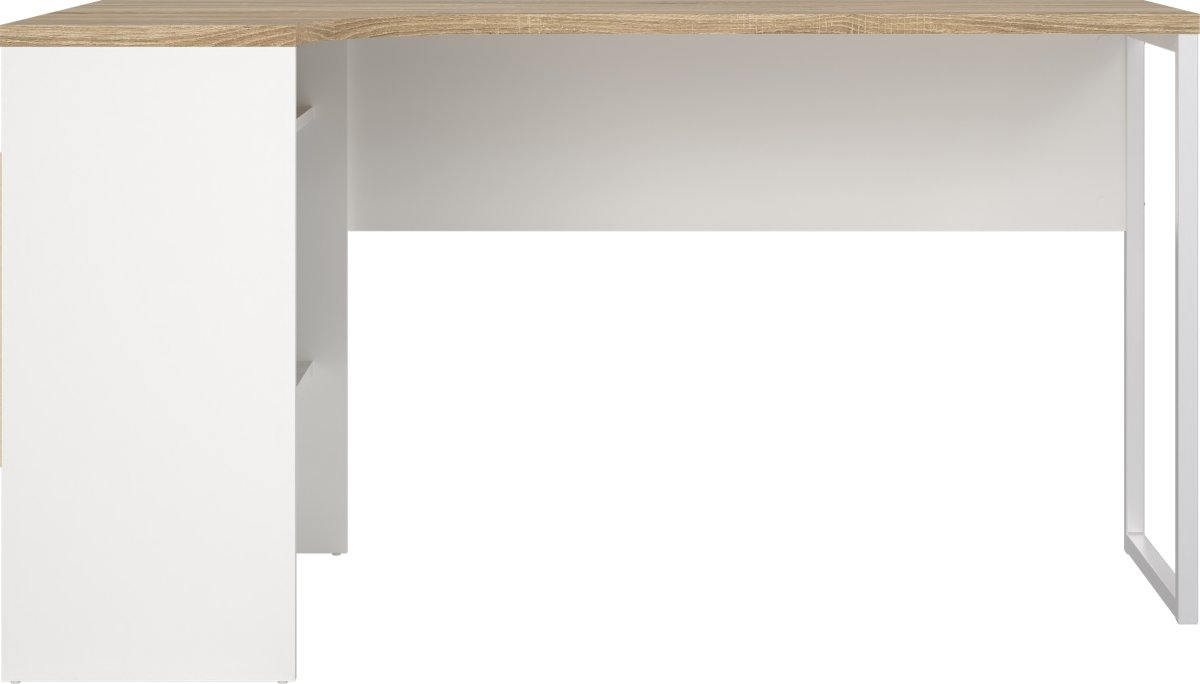 Small Officeline hjørneskrivebord 2 skuf, eg/hvid