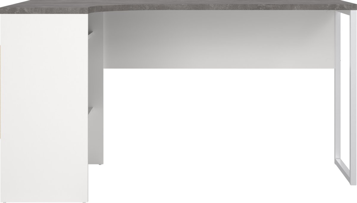 Small Officeline hjørneskrivebord 2 skuf, grå/hvid