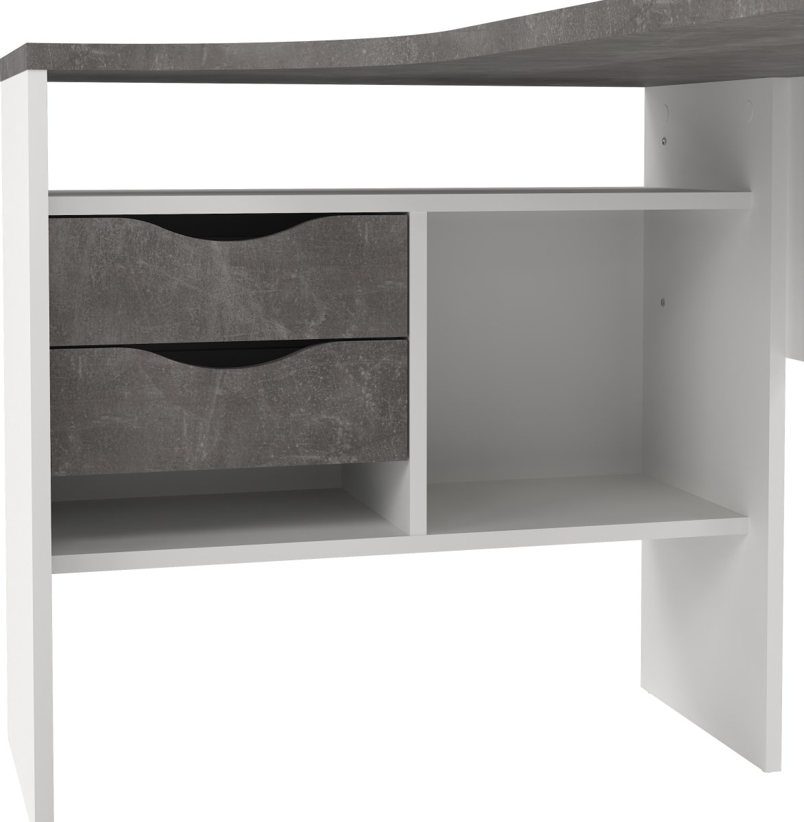 Small Officeline hjørneskrivebord 2 skuf, grå/hvid