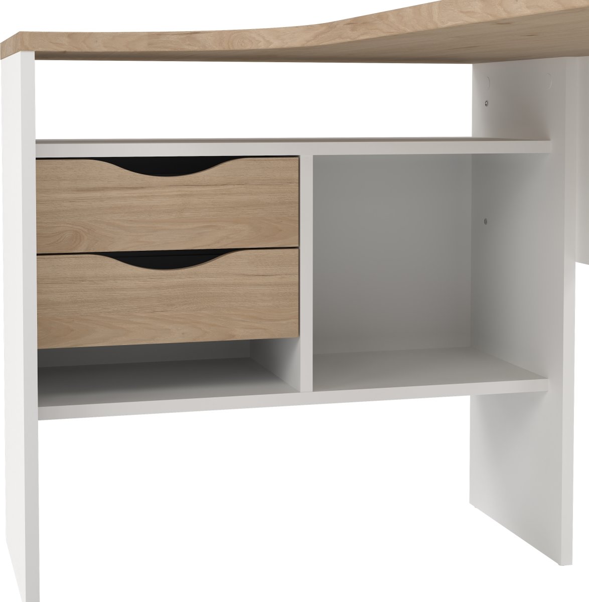 Small Officeline hjørneskrivebord 2 sk, JH eg/hvid