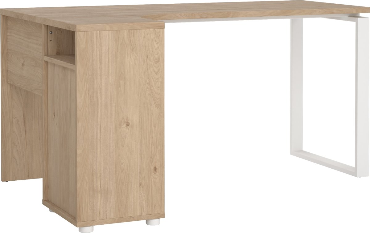 Small Officeline hjørneskrivebord 3 skuf, eg/hvid