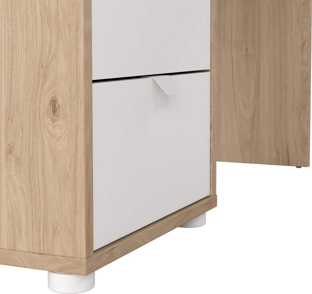 Small Officeline hjørneskrivebord 3 skuf, eg/hvid