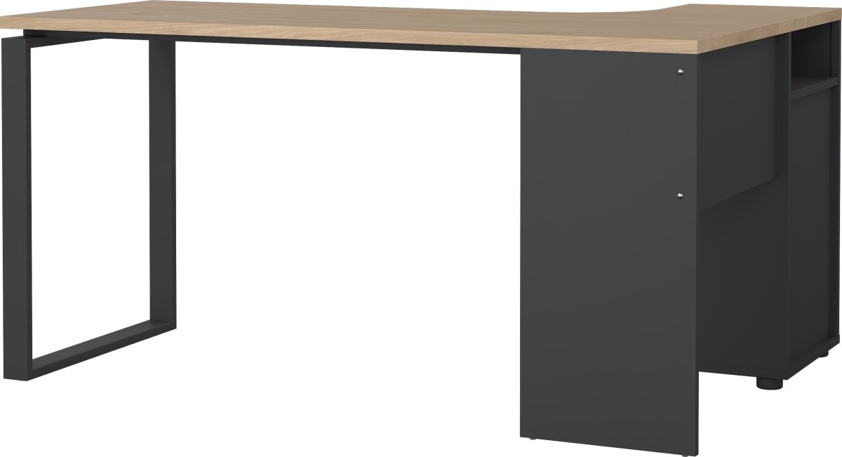 Small Officeline hjørneskrivebord 3 skuf, eg/grå