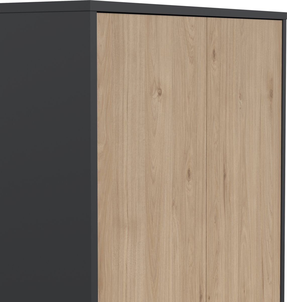 Small Officeline høj bogreol m/4 låger, grå/eg