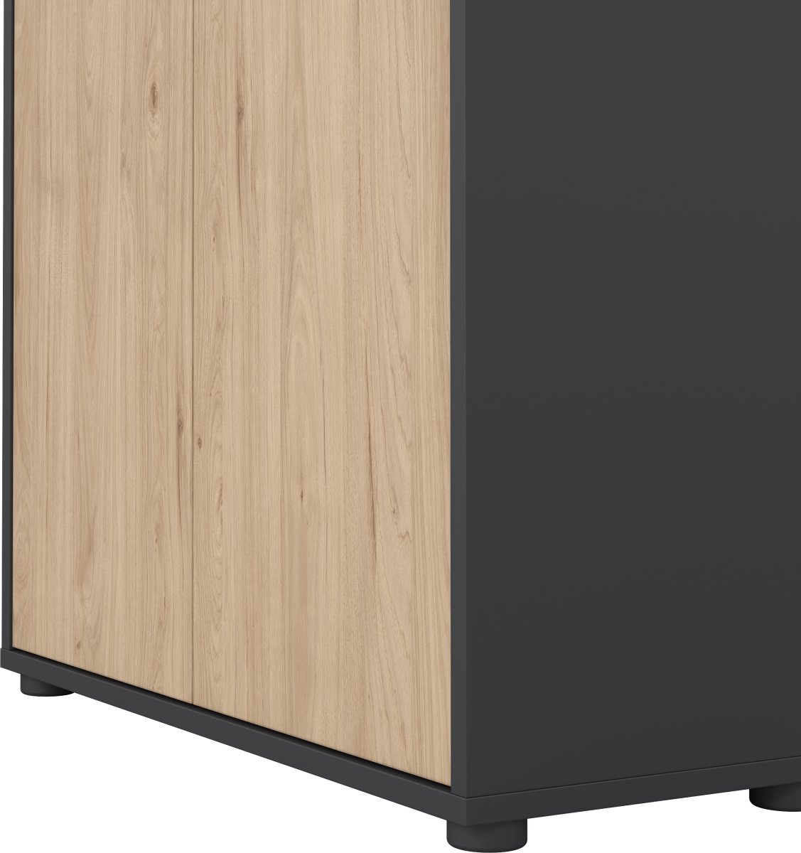 Small Officeline høj bogreol m/4 låger, grå/eg