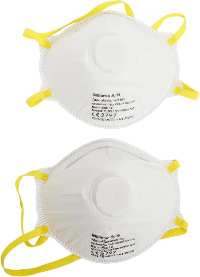 WORK IT Støvmaske FFP2 m/ventil, Pk á 2 stk.