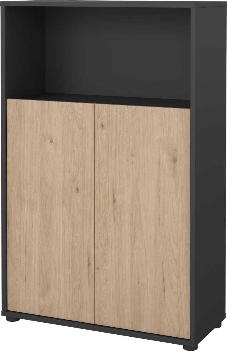 Small Officeline lav bogreol m/2 låger, grå/eg