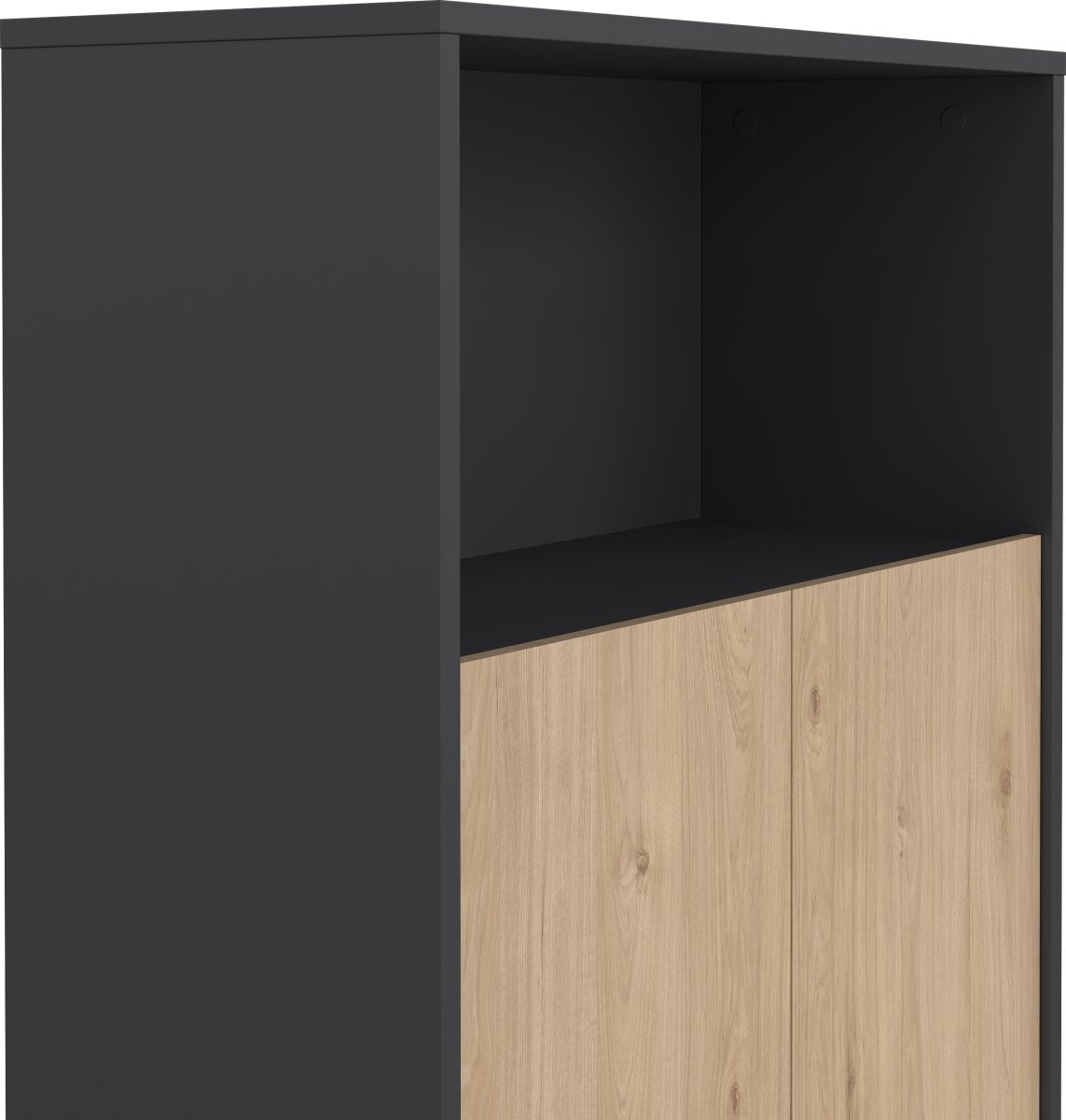 Small Officeline lav bogreol m/2 låger, grå/eg