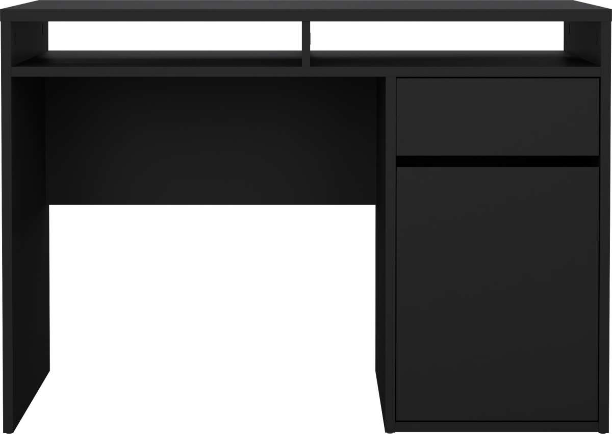 Small Officeline skrivebord 1 skab/1 skf, mat sort