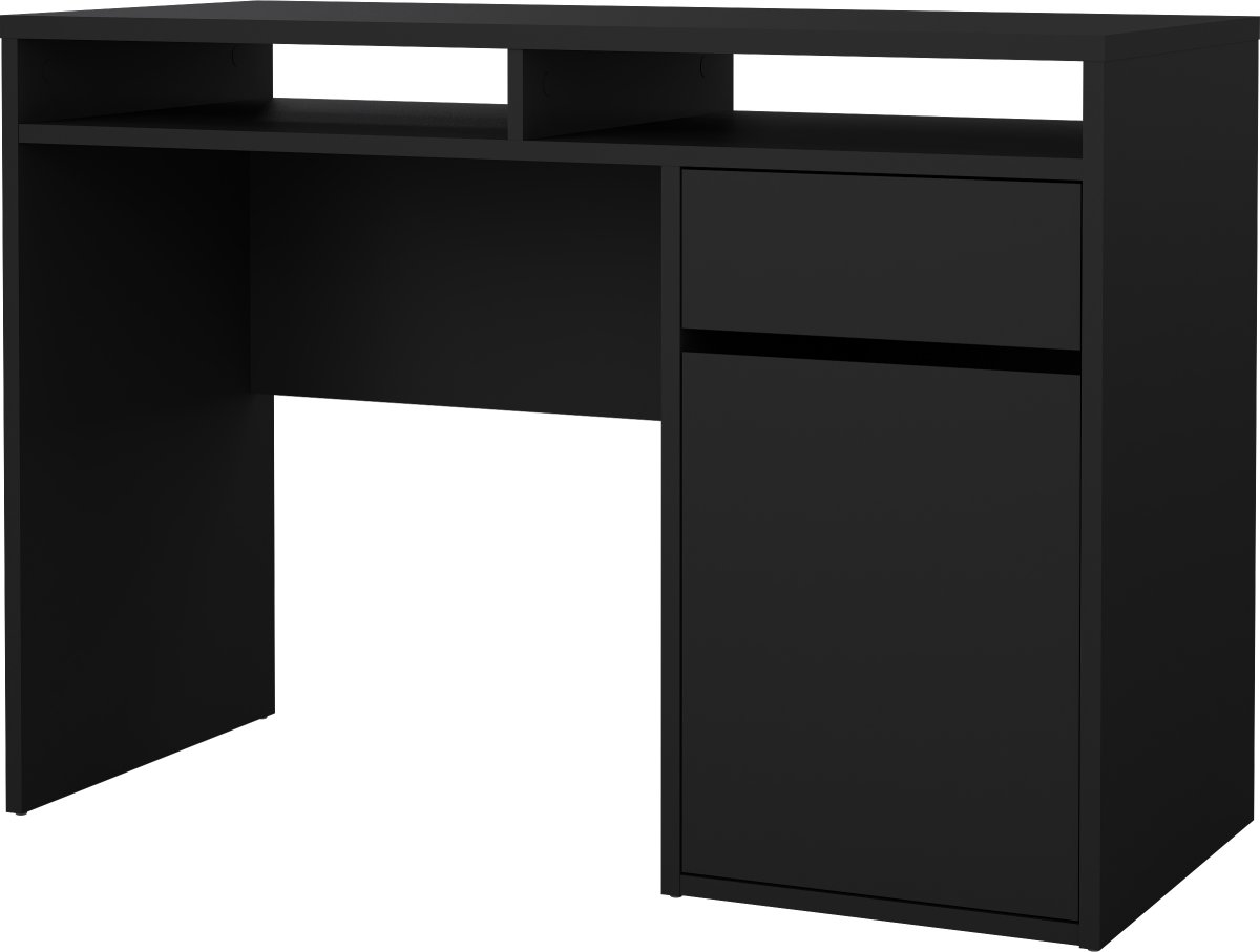 Small Officeline skrivebord 1 skab/1 skf, mat sort