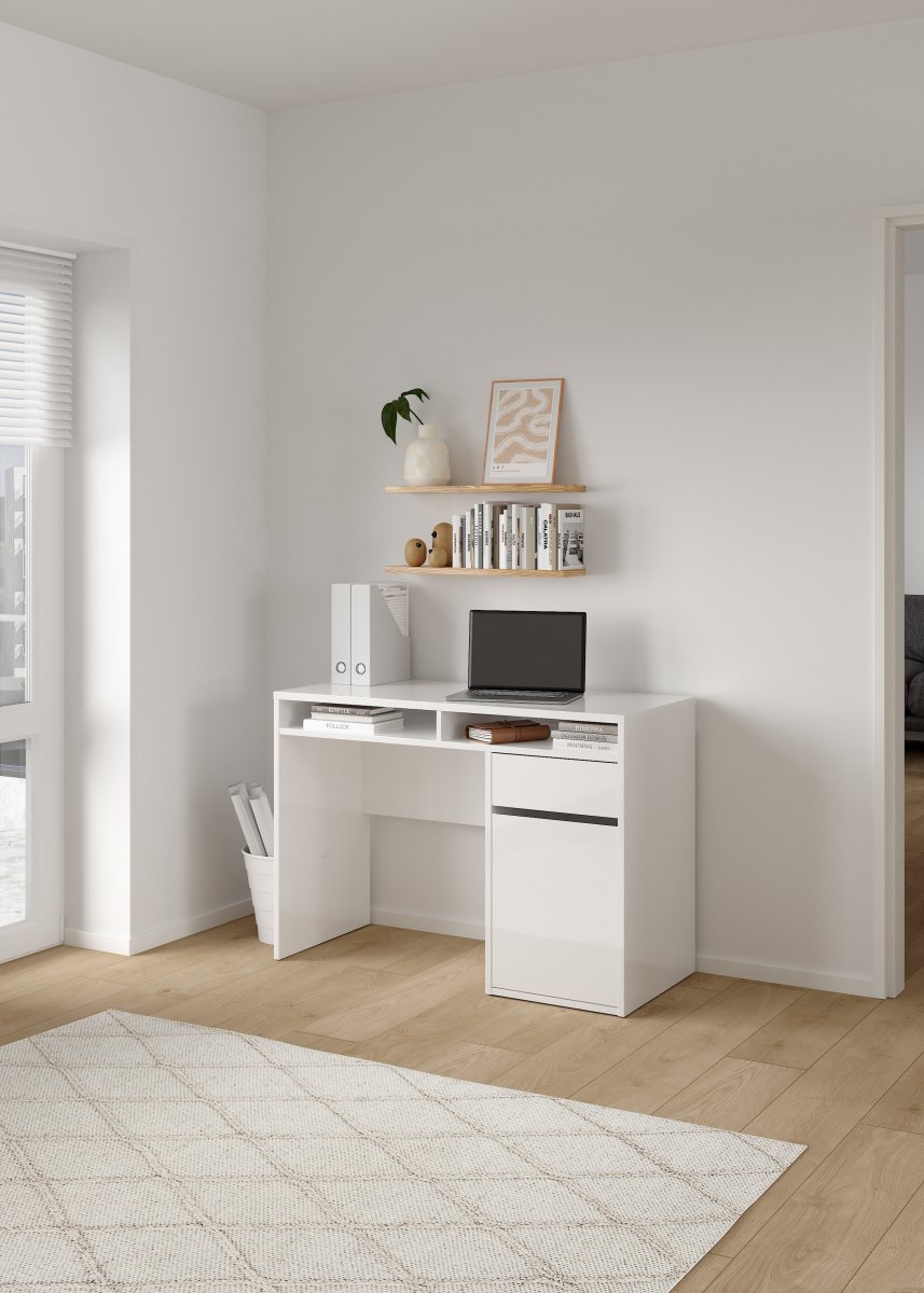 Small Officeline skrivebord 1 skab/1 skuffe, hvid