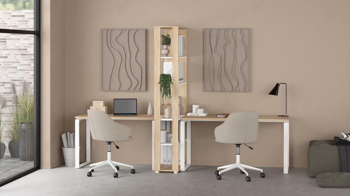 Small Officeline skrivebord 120x60 cm, eg/hvid