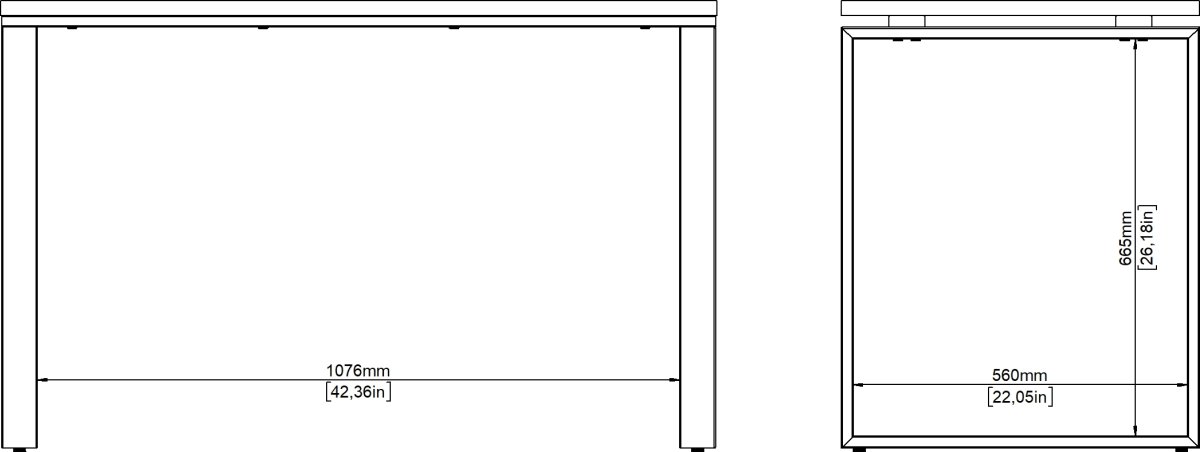 Small Officeline skrivebord 120x60 cm, eg/hvid