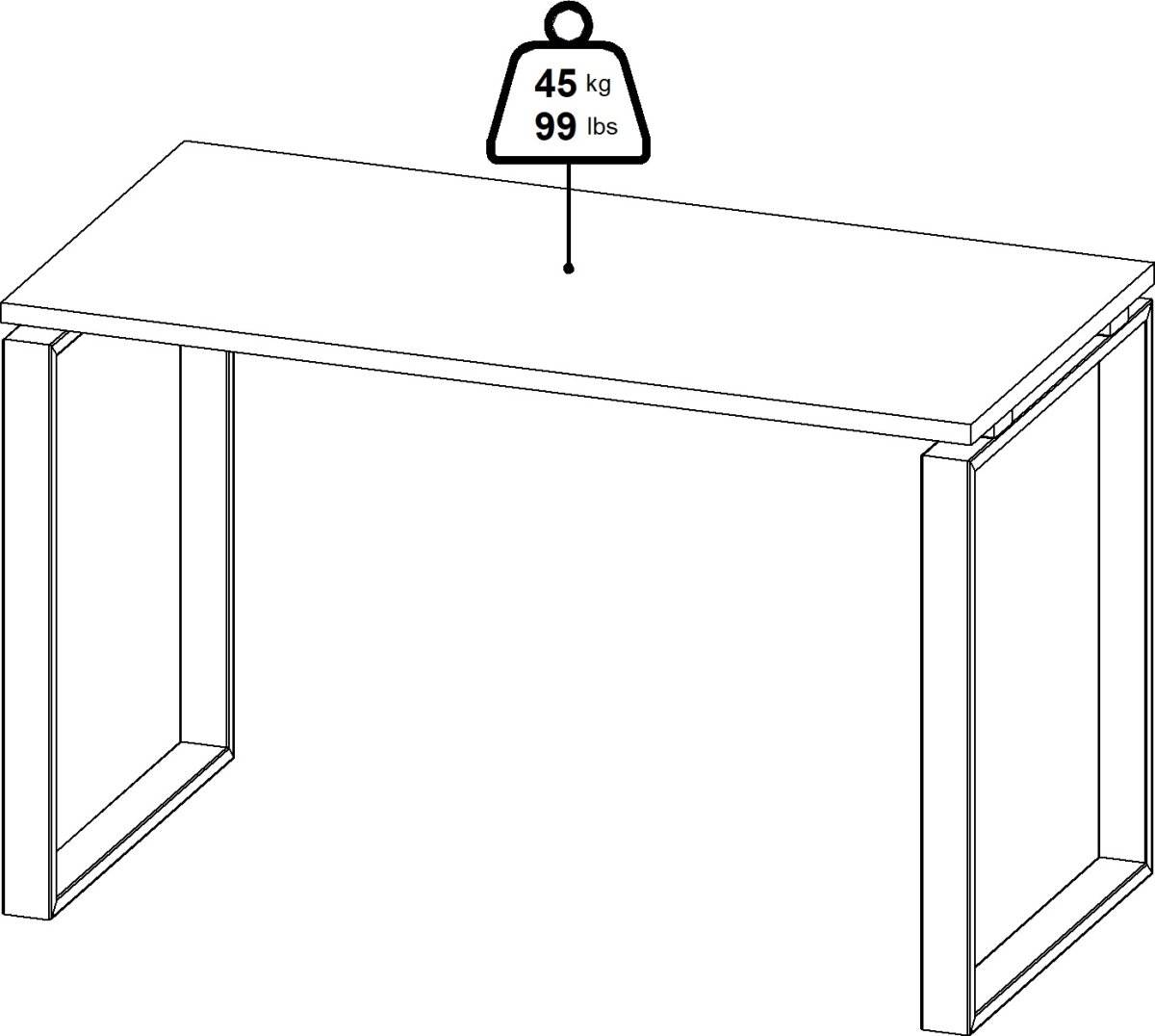 Small Officeline skrivebord 120x60 cm, eg/hvid
