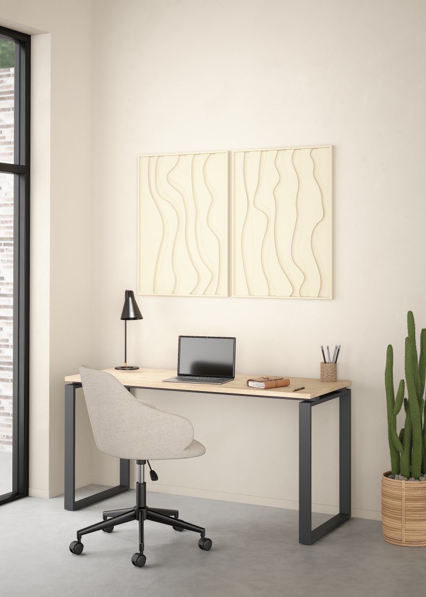 Small Officeline skrivebord 150x60 cm, eg/grå