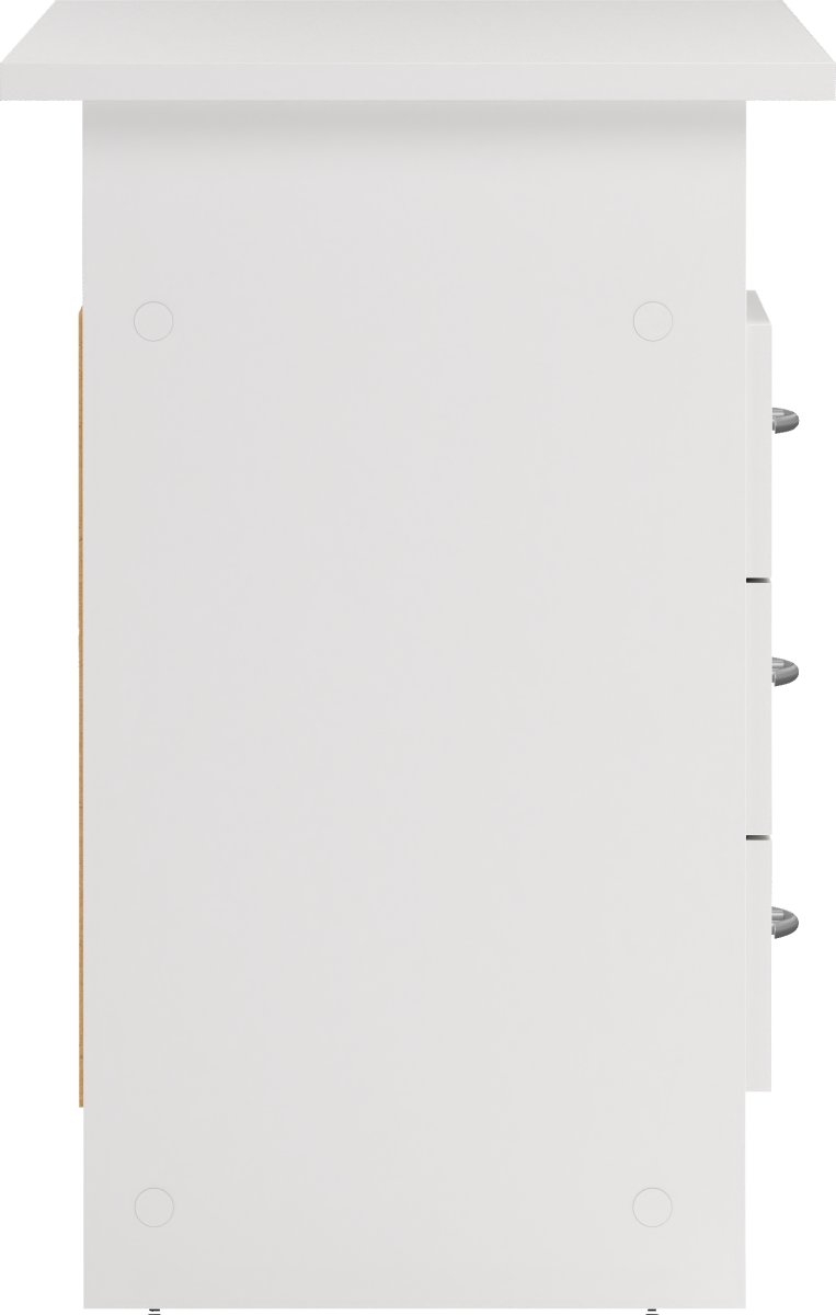 Small Officeline skrivebord 3 skuffer håndt., hvid