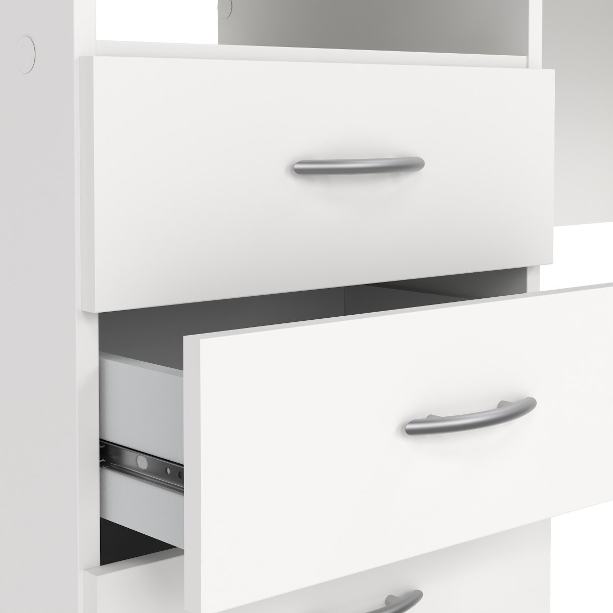 Small Officeline skrivebord 3 skuffer håndt., hvid