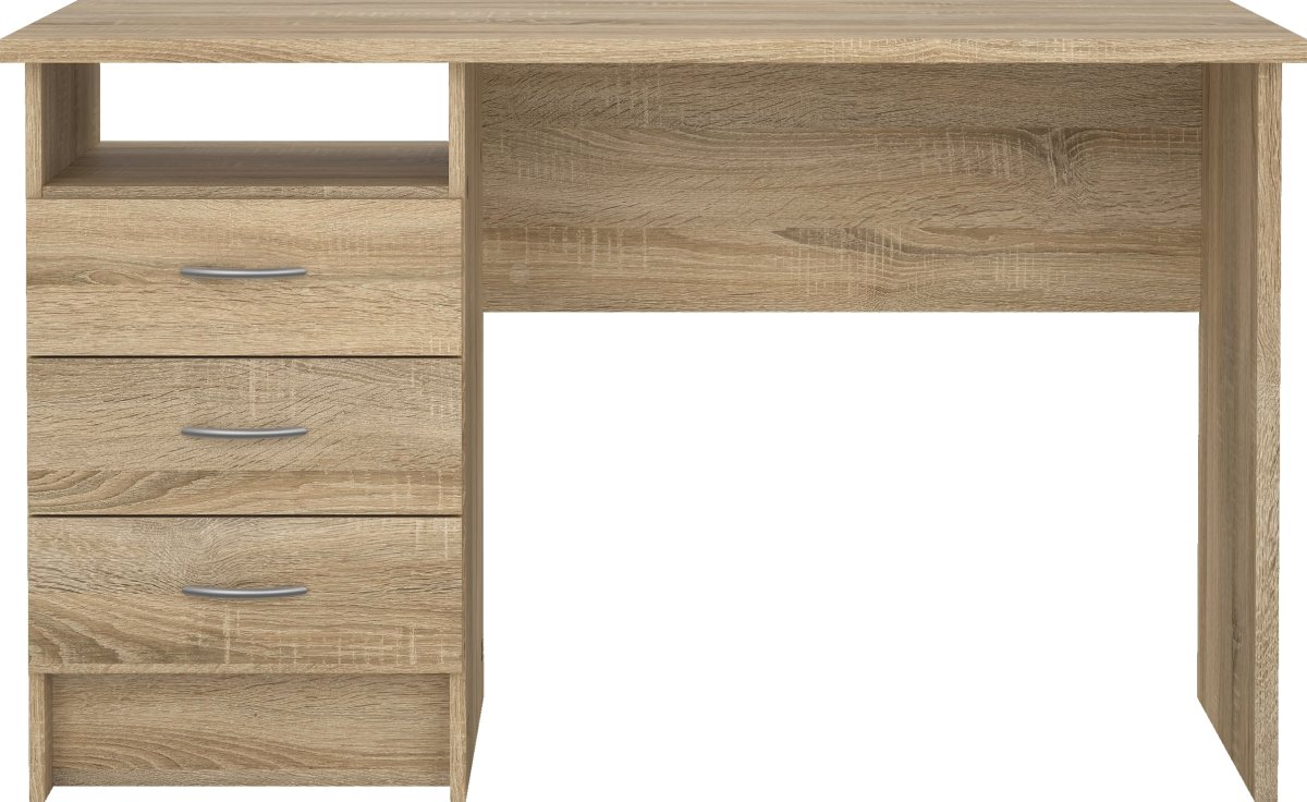 Small Officeline skrivebord 3 skuffer håndt., eg