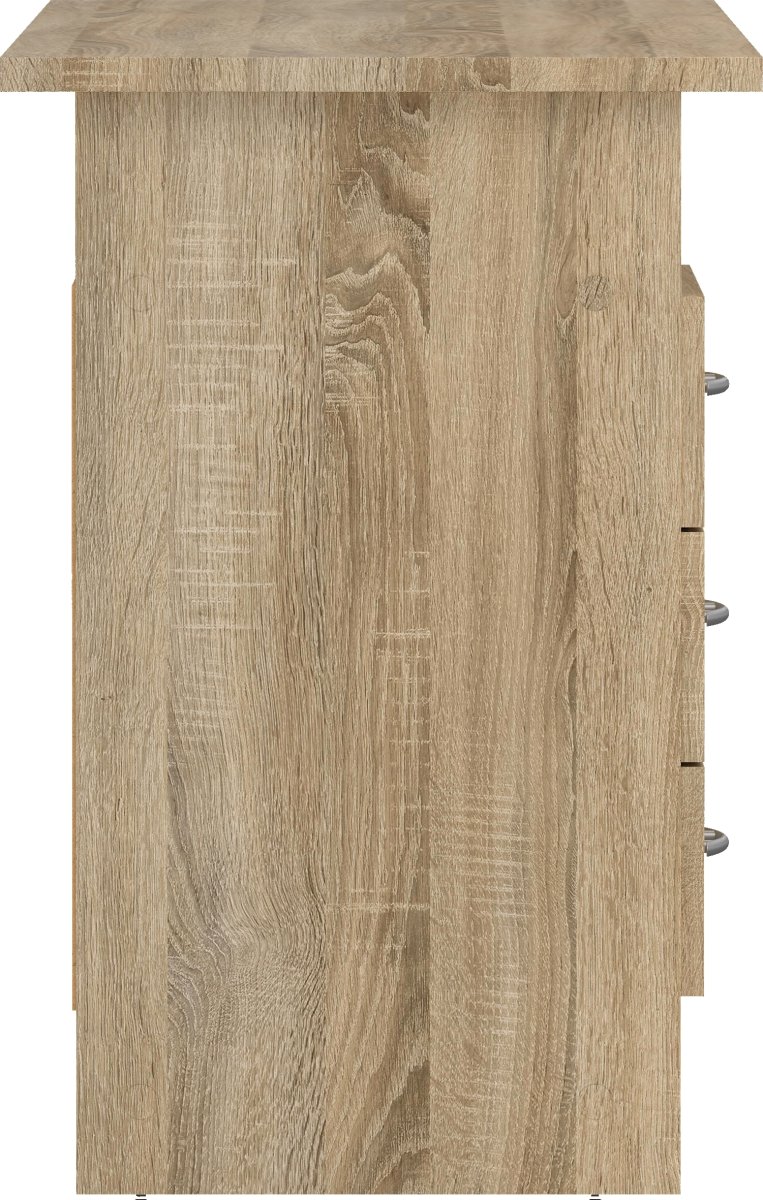 Small Officeline skrivebord 3 skuffer håndt., eg