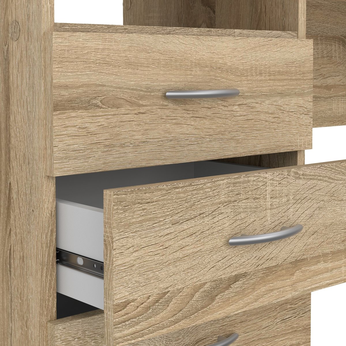 Small Officeline skrivebord 3 skuffer håndt., eg