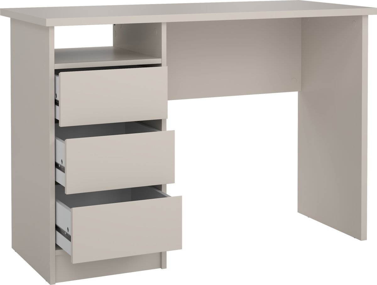Small Officeline skrivebord 3 skuffer, gråbeige