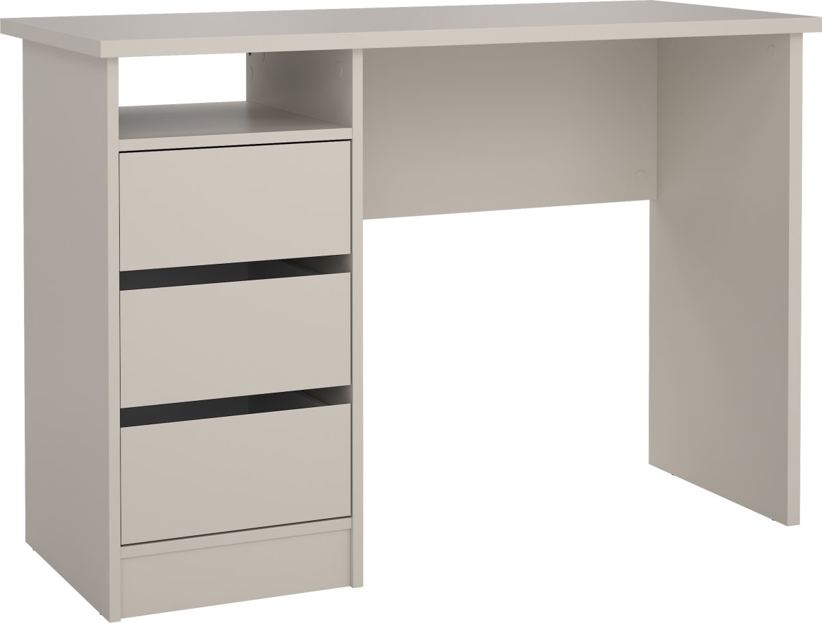 Small Officeline skrivebord 3 skuffer, gråbeige