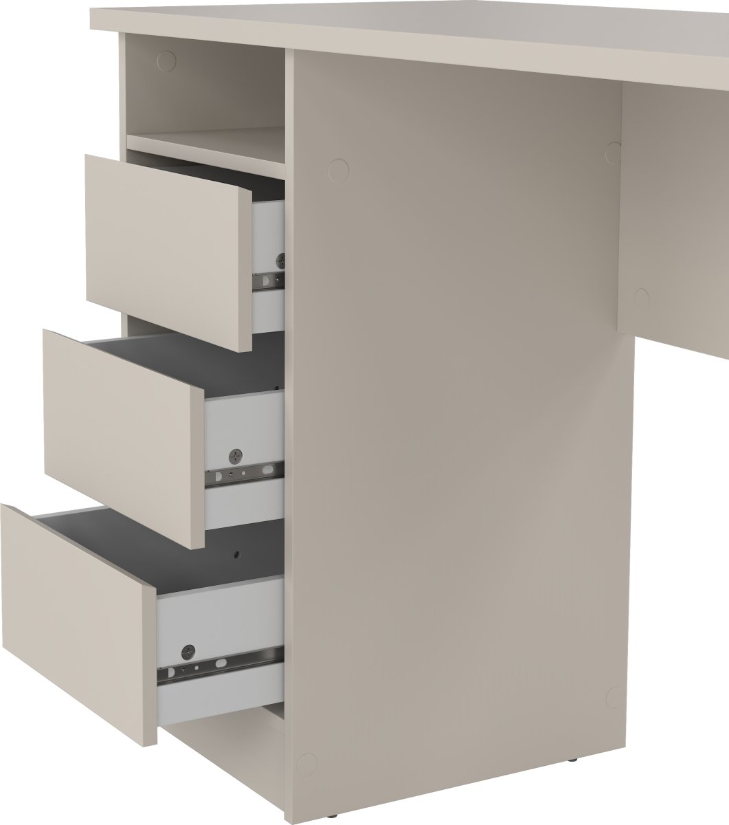 Small Officeline skrivebord 3 skuffer, gråbeige