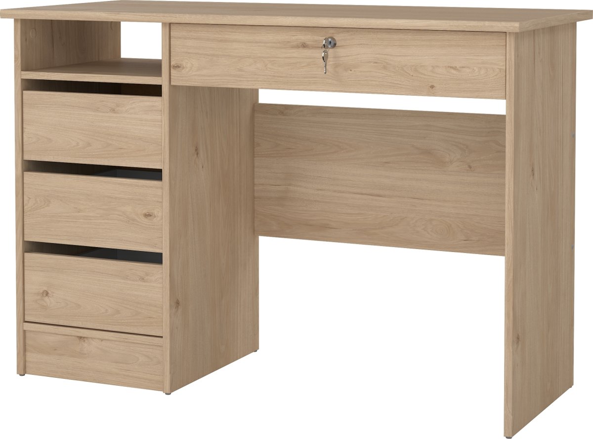Small Officeline skrivebord 4 skuffer/1 lås, eg