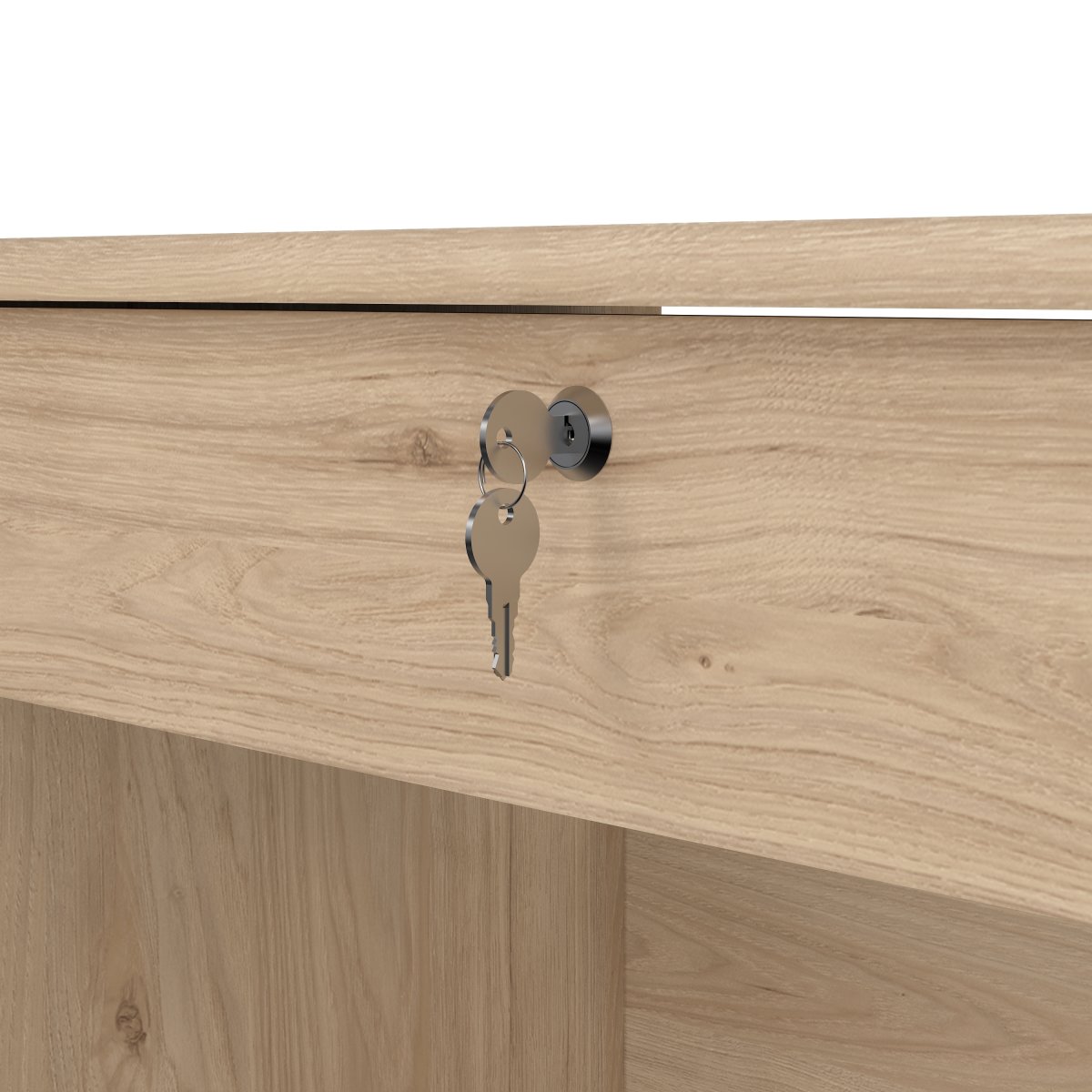 Small Officeline skrivebord 4 skuffer/1 lås, eg