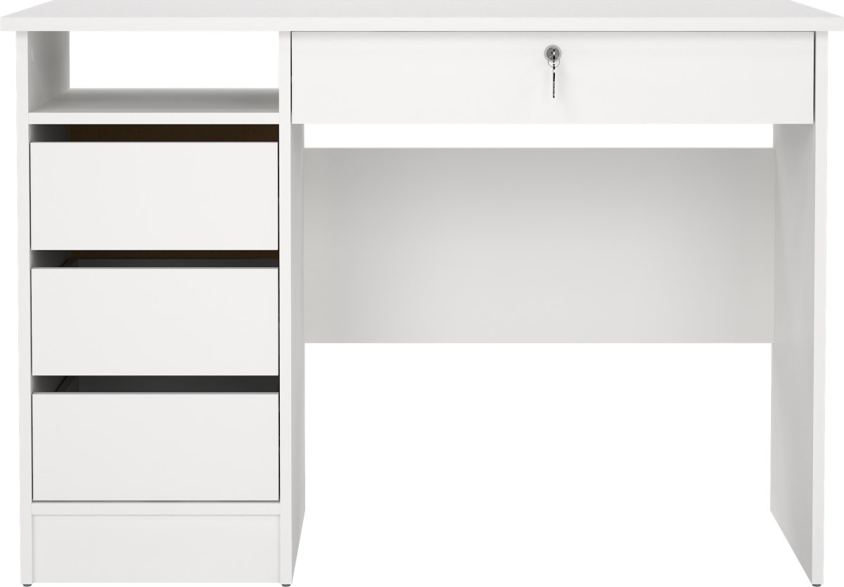 Small Officeline skrivebord 4 skuffer/1 lås, hvid