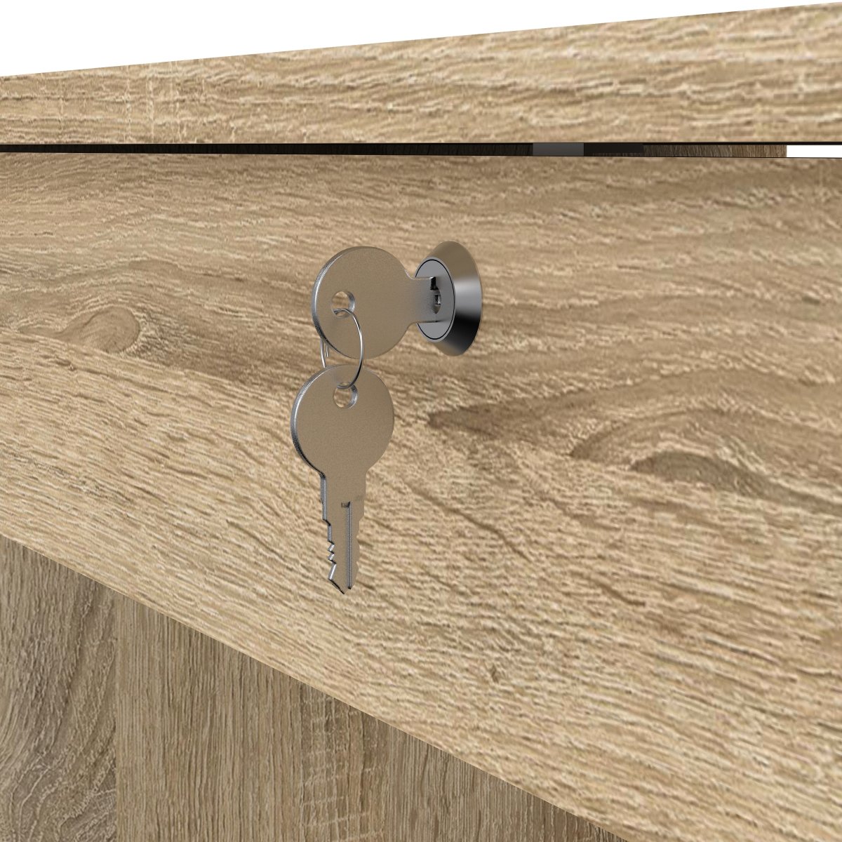 Small Officeline skrivebord 5 skuffer/1 lås, eg