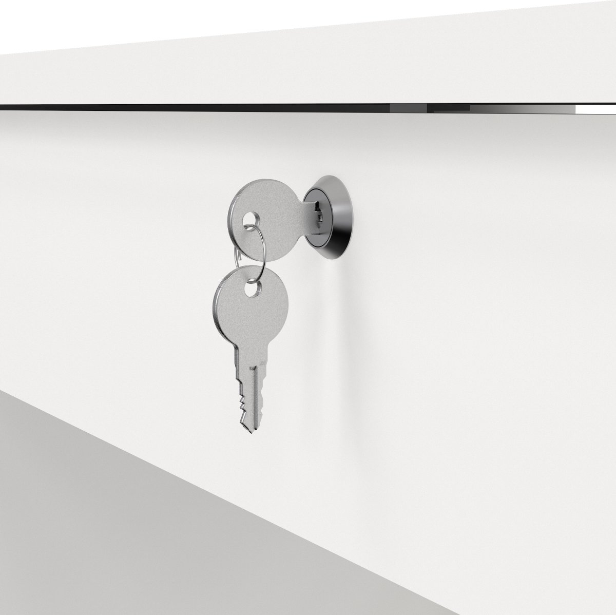 Small Officeline skrivebord 5 skuffer/1 lås, hvid