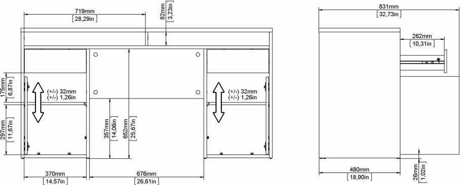 Small Officeline skrivebord m/overdel, hvid