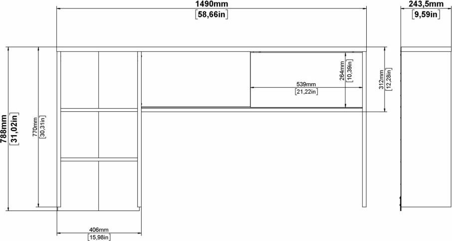 Small Officeline skrivebord m/overdel, hvid