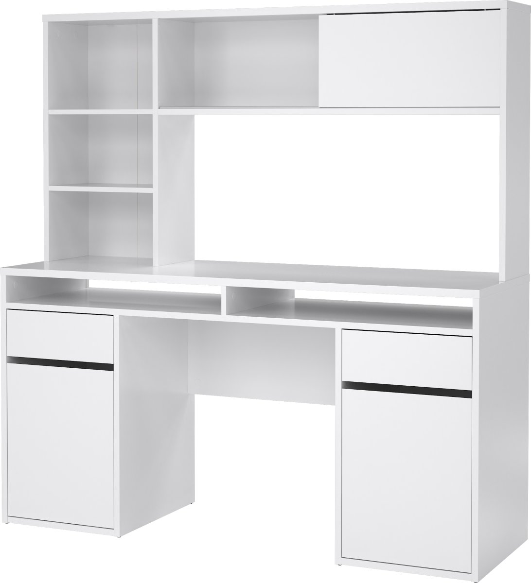 Small Officeline skrivebord m/overdel, hvid