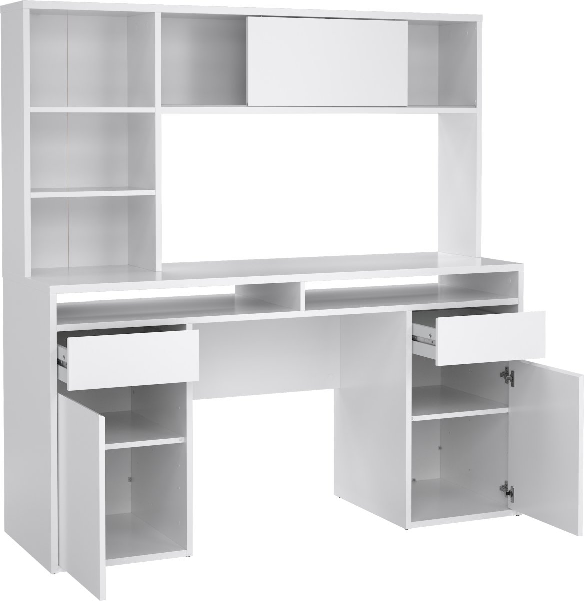 Small Officeline skrivebord m/overdel, hvid