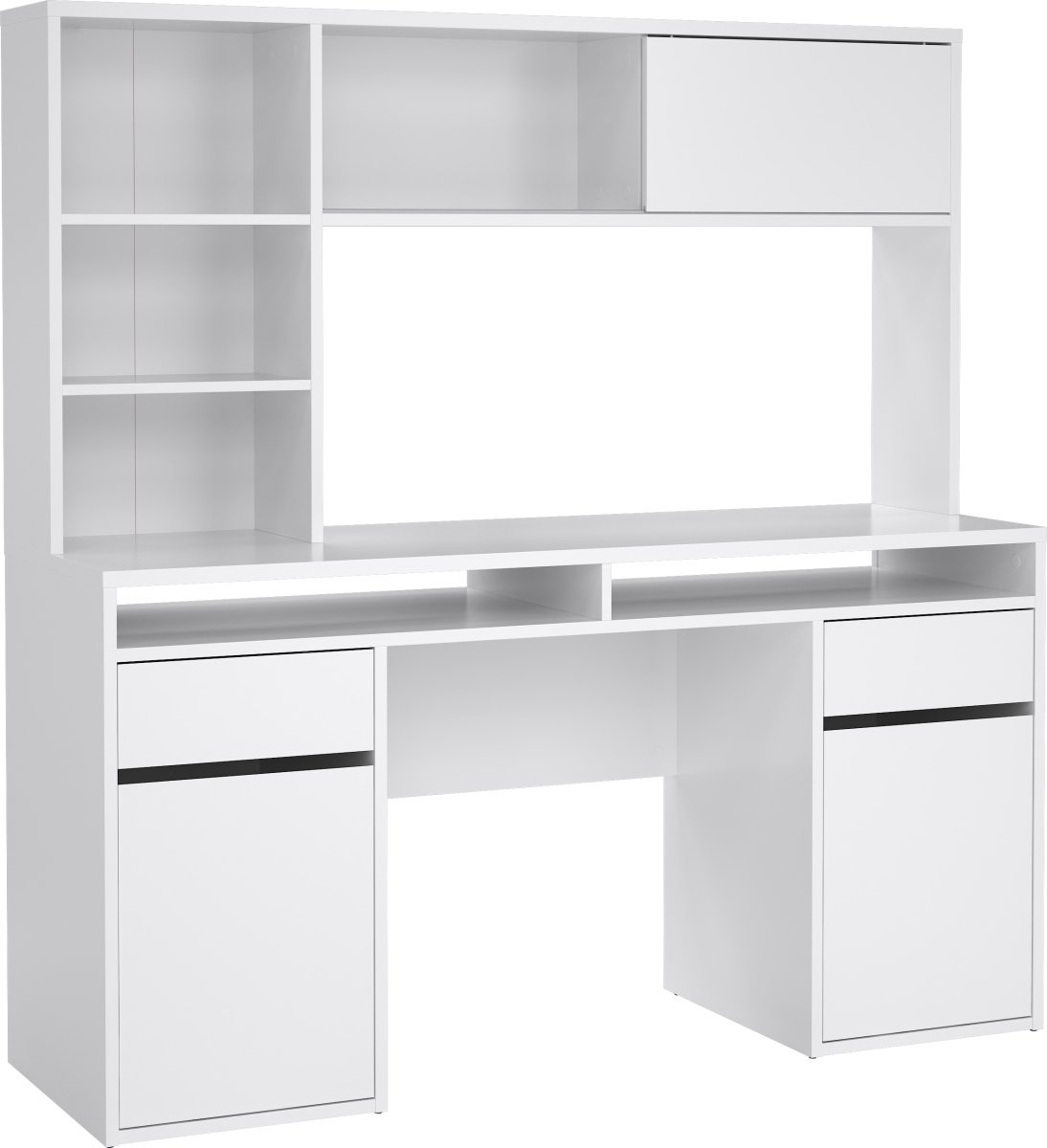 Small Officeline skrivebord m/overdel, hvid