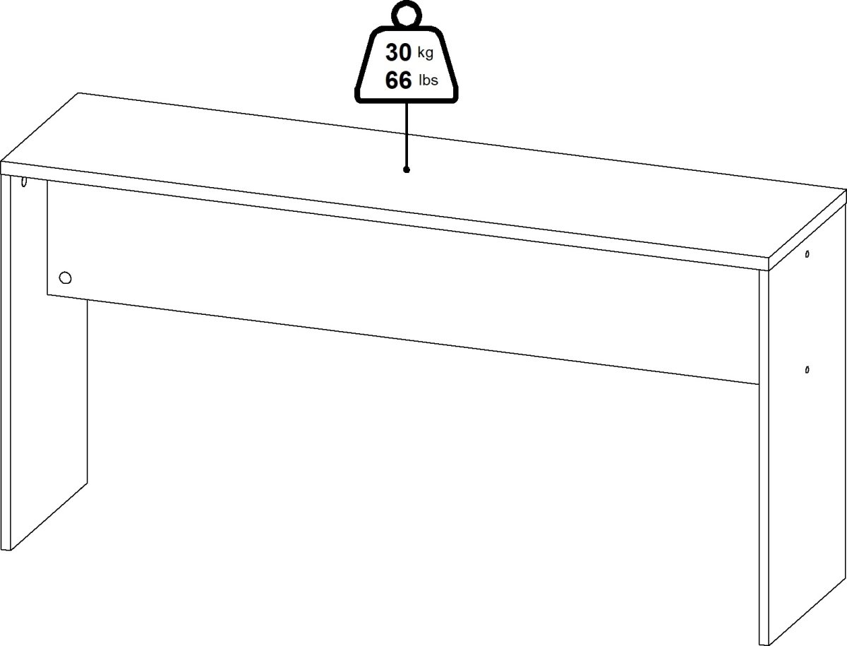 Small Officeline udvid.skrivebord 150x40 cm, hvid