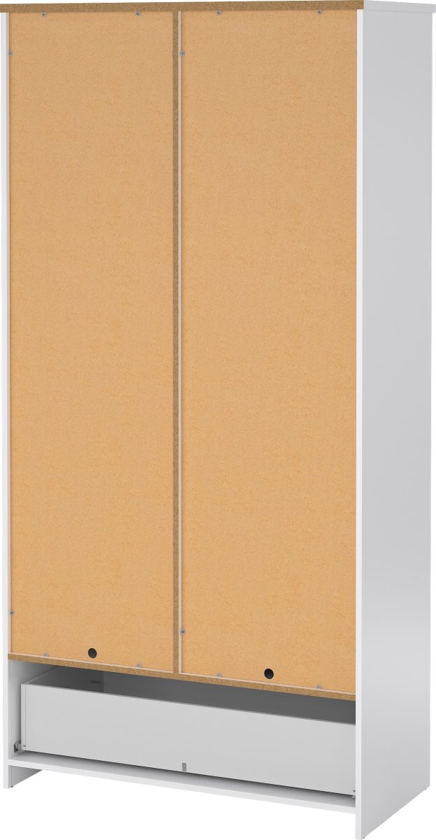 Coreline garderobeskab 2 døre/1 skuffe, højg. hvid