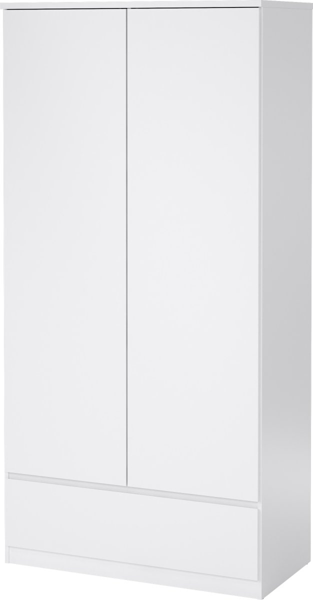 Coreline garderobeskab 2 døre/1 skuffe, højg. hvid