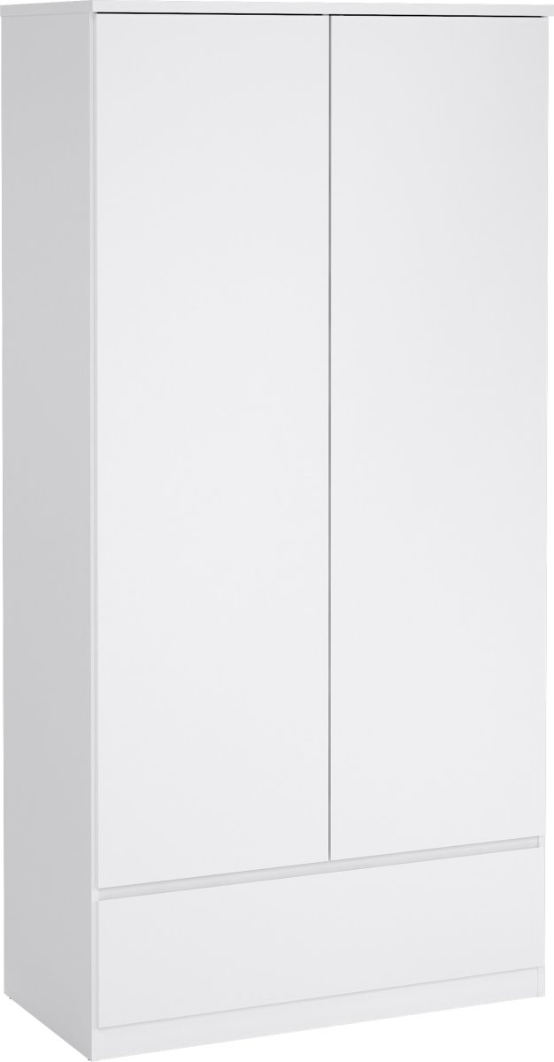 Coreline garderobeskab 2 døre/1 skuffe, højg. hvid