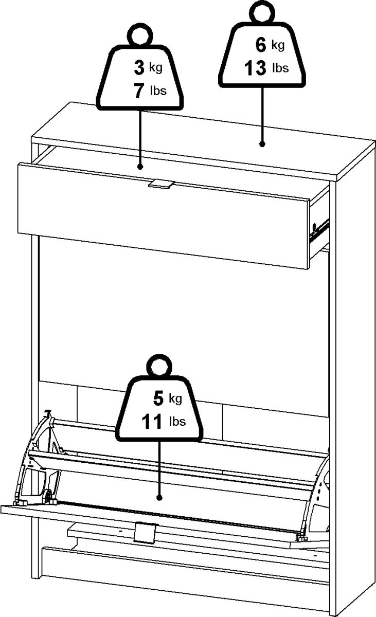 Coreline skoskab 2 låger/1 skuffe, hvid